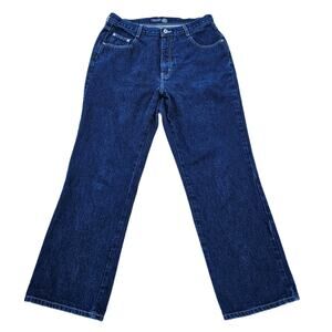 Straight Leg Jeans Plus Size 14 Avg Dark Wash Cotton Denim Venezia High Rise